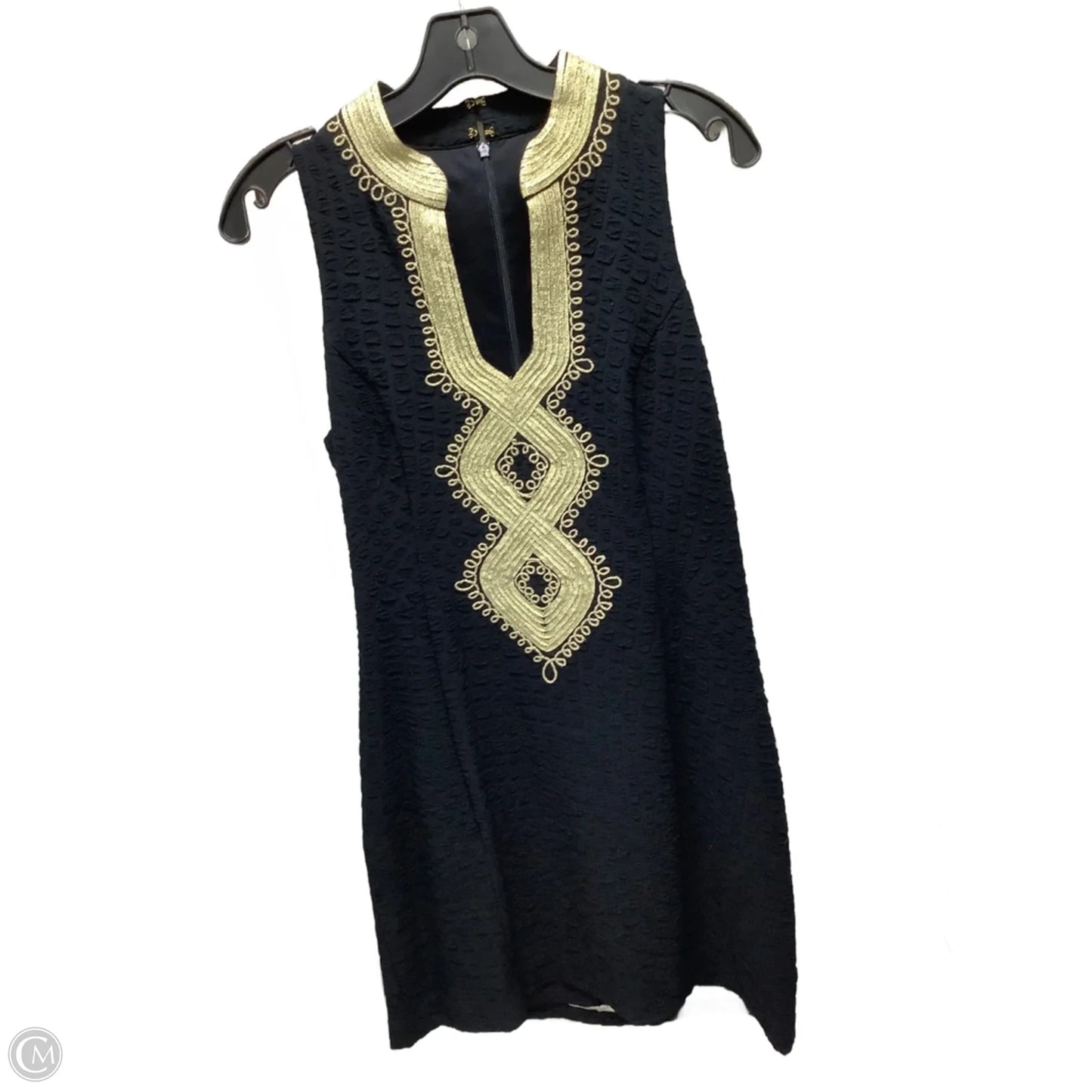 Dress Designer By Lilly Pulitzer In Black & Gold, Size: 8