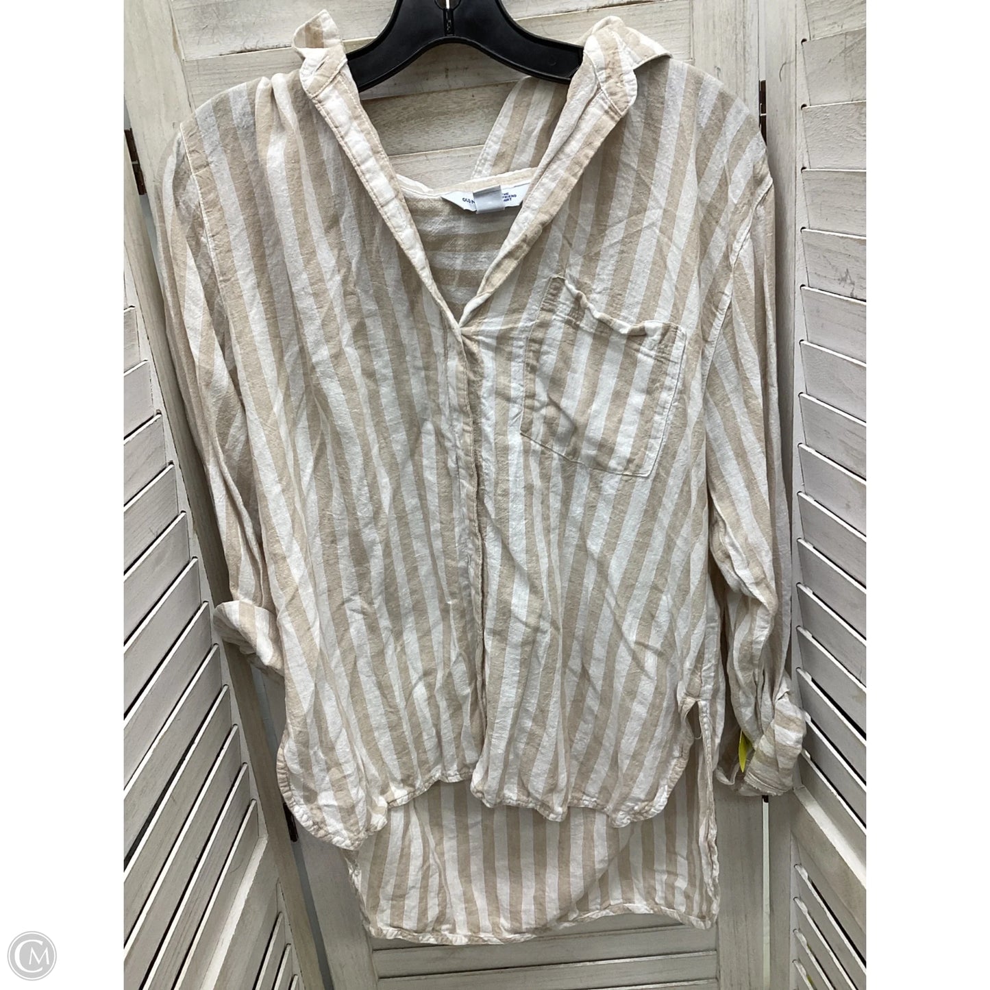 Top Long Sleeve By Old Navy In Striped Pattern, Size: M