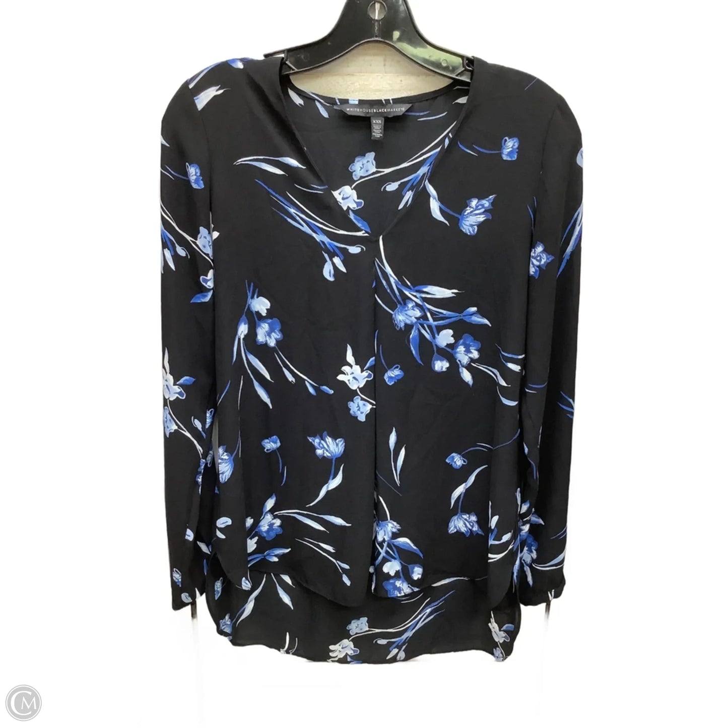 Top Long Sleeve By White House Black Market In Floral Print, Size: Xxs