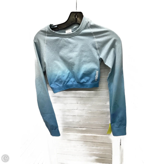 Athletic Top Long Sleeve Crewneck By Gym Shark In Ombre Print, Size: S