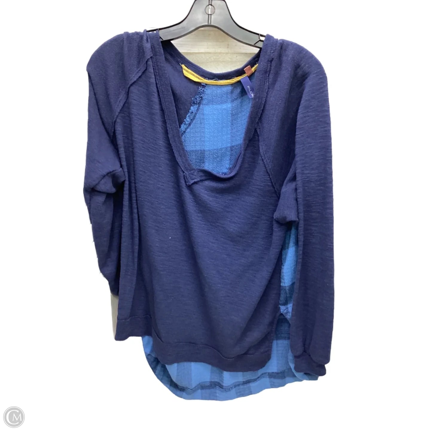 Top Long Sleeve By Pilcro In Blue, Size: M