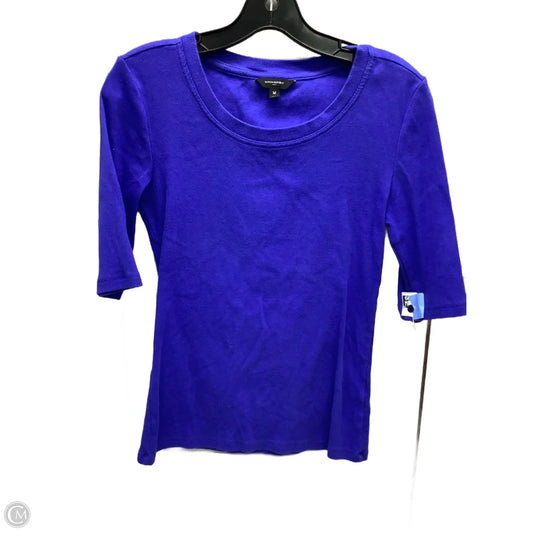 Top 3/4 Sleeve By Banana Republic In Blue, Size: M