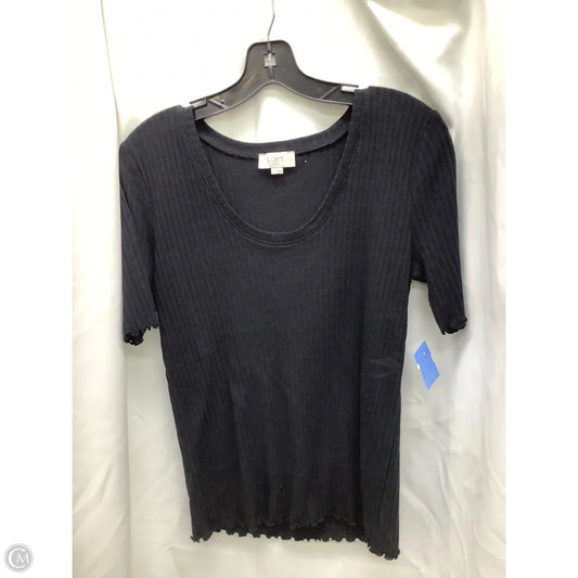 Top Short Sleeve By Loft In Black, Size: L