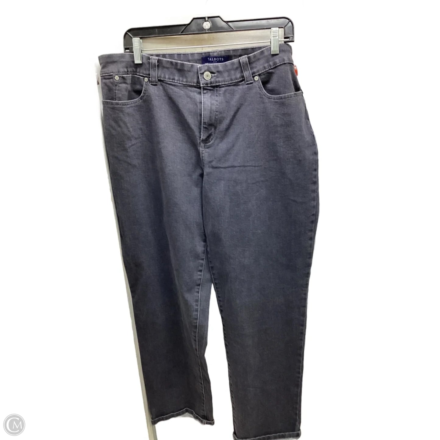 Jeans Straight By Talbots In Grey Denim, Size: 16
