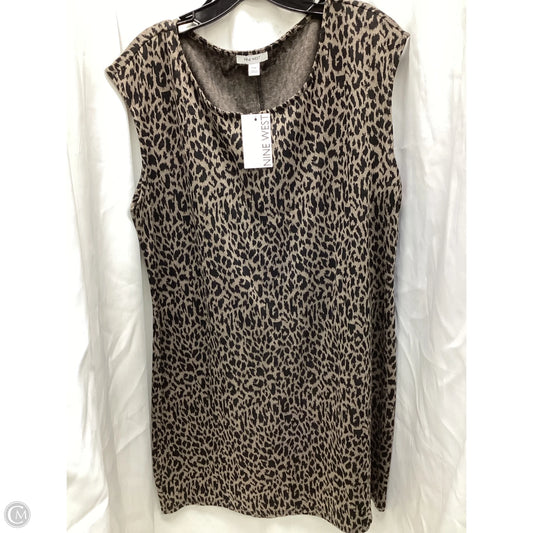 Dress Casual Midi By Nine West Apparel In Leopard Print, Size: Xxl