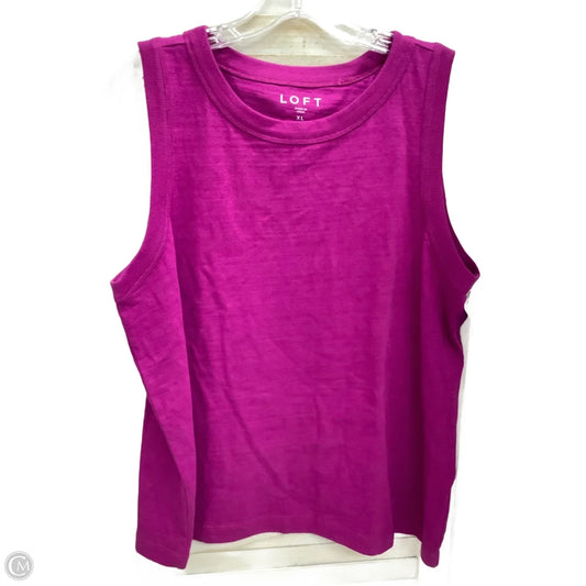 Top Sleeveless By Loft In Purple, Size: Xl