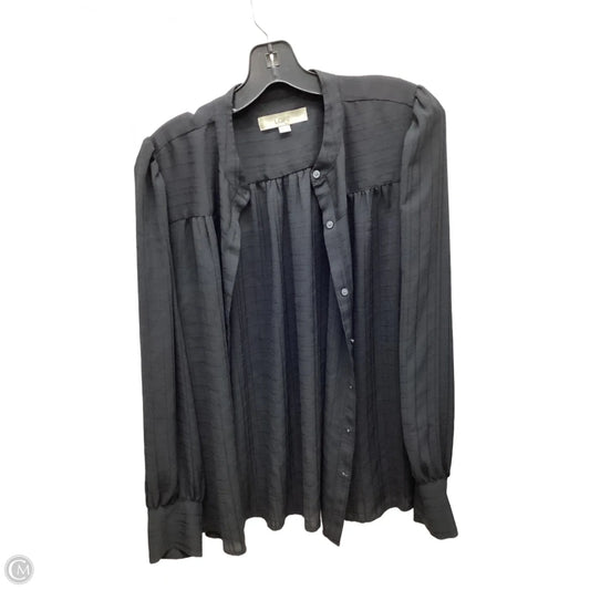 Top Long Sleeve By Loft In Black, Size: M