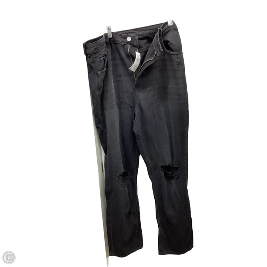 Jeans Straight By American Eagle In Black Denim, Size: 18