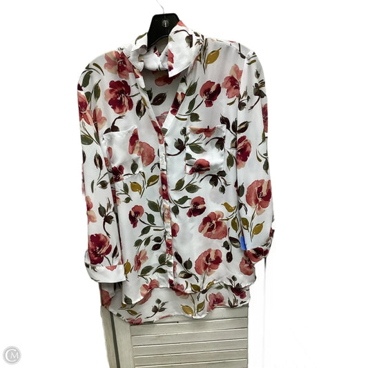 Top Long Sleeve By Fortune & Ivy In Floral Print, Size: L