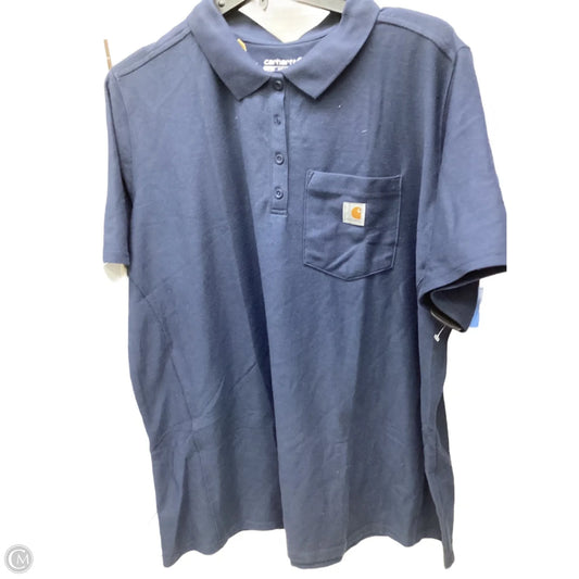 Top Short Sleeve By Carhartt In Navy, Size: 2x