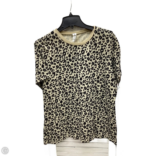 Top Short Sleeve By Clothes Mentor In Leopard Print, Size: Xxl