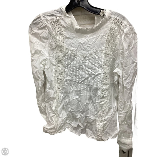 Top Long Sleeve By Loft In White, Size: S