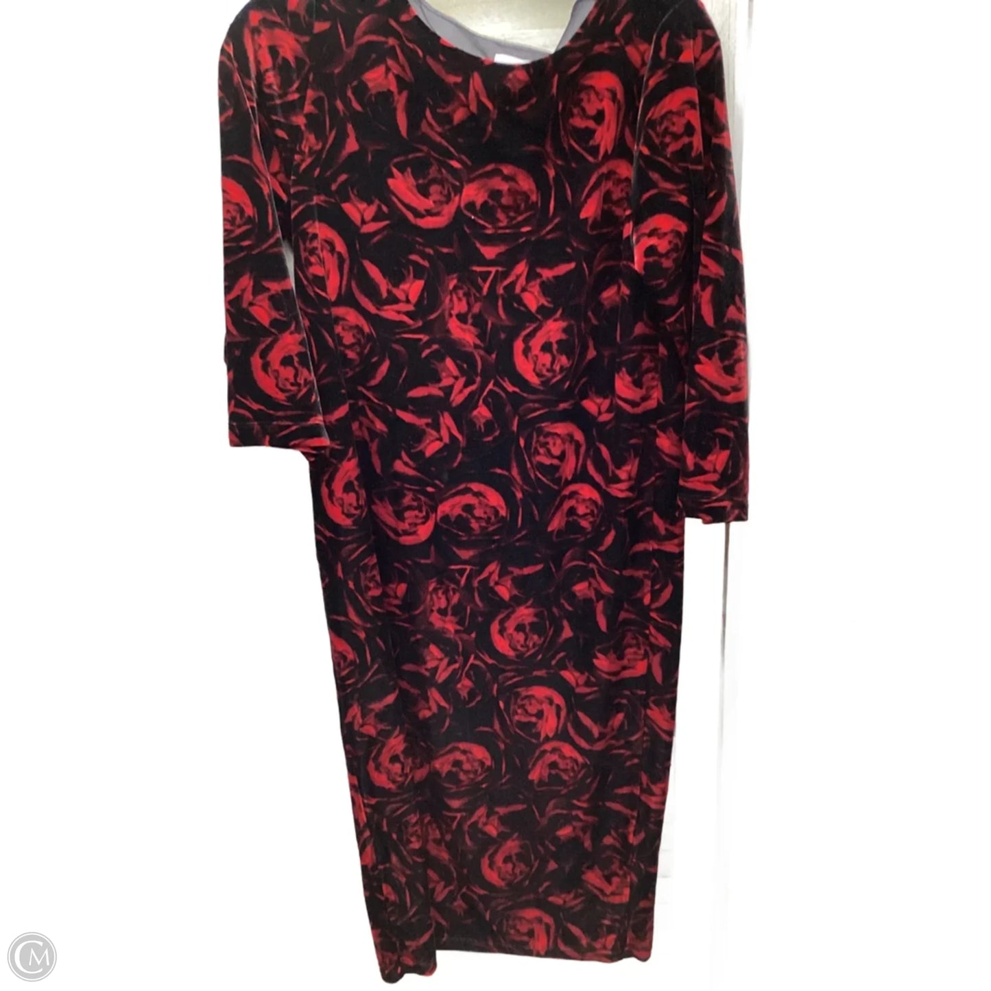 Dress Casual Midi By Chicos In Black & Red, Size: 4