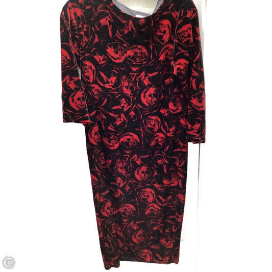 Dress Casual Midi By Chicos In Black & Red, Size: 4
