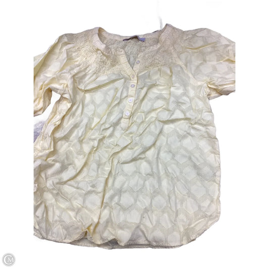 Top Short Sleeve By Loft In Yellow, Size: Xs