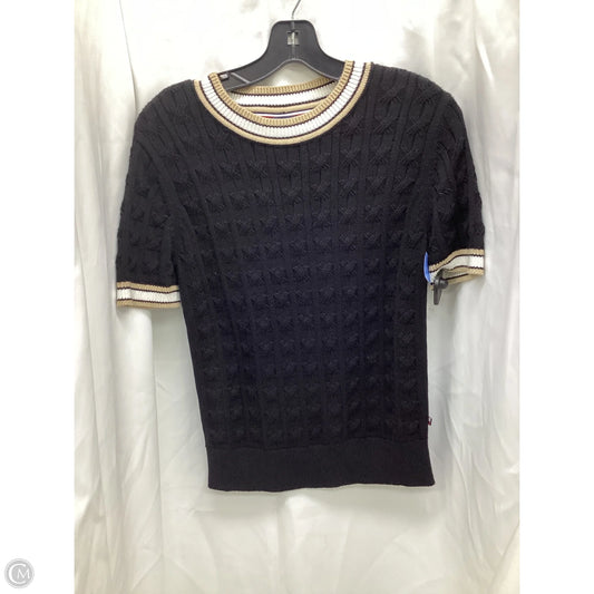 Sweater Short Sleeve By Tommy Hilfiger In Black, Size: M