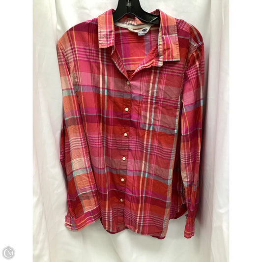 Top Long Sleeve By Old Navy In Plaid Pattern, Size: Xl