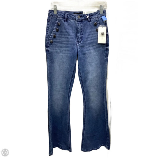 Jeans Flared By Cache In Blue Denim, Size: 4