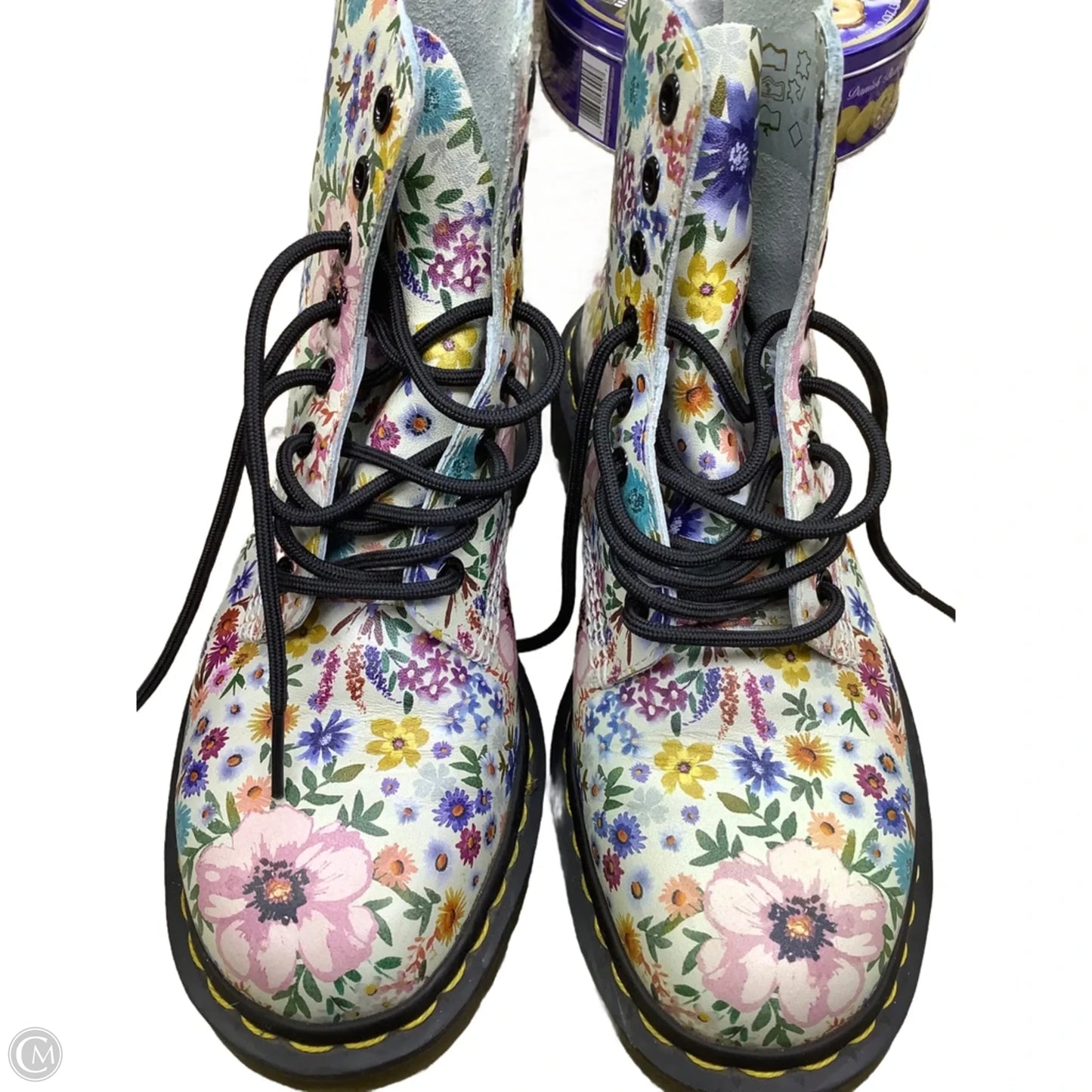 Boots Combat By Dr Martens In Floral Print, Size: 8