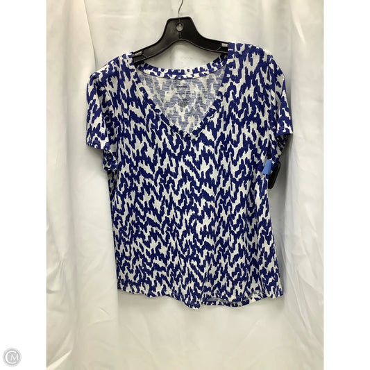 Top Short Sleeve By Sonoma In Blue & White, Size: L
