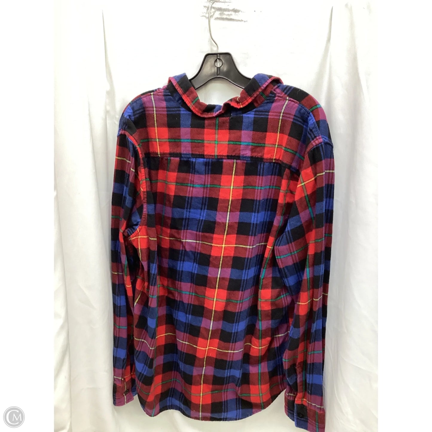 Top Long Sleeve By American Eagle In Plaid Pattern, Size: Xl