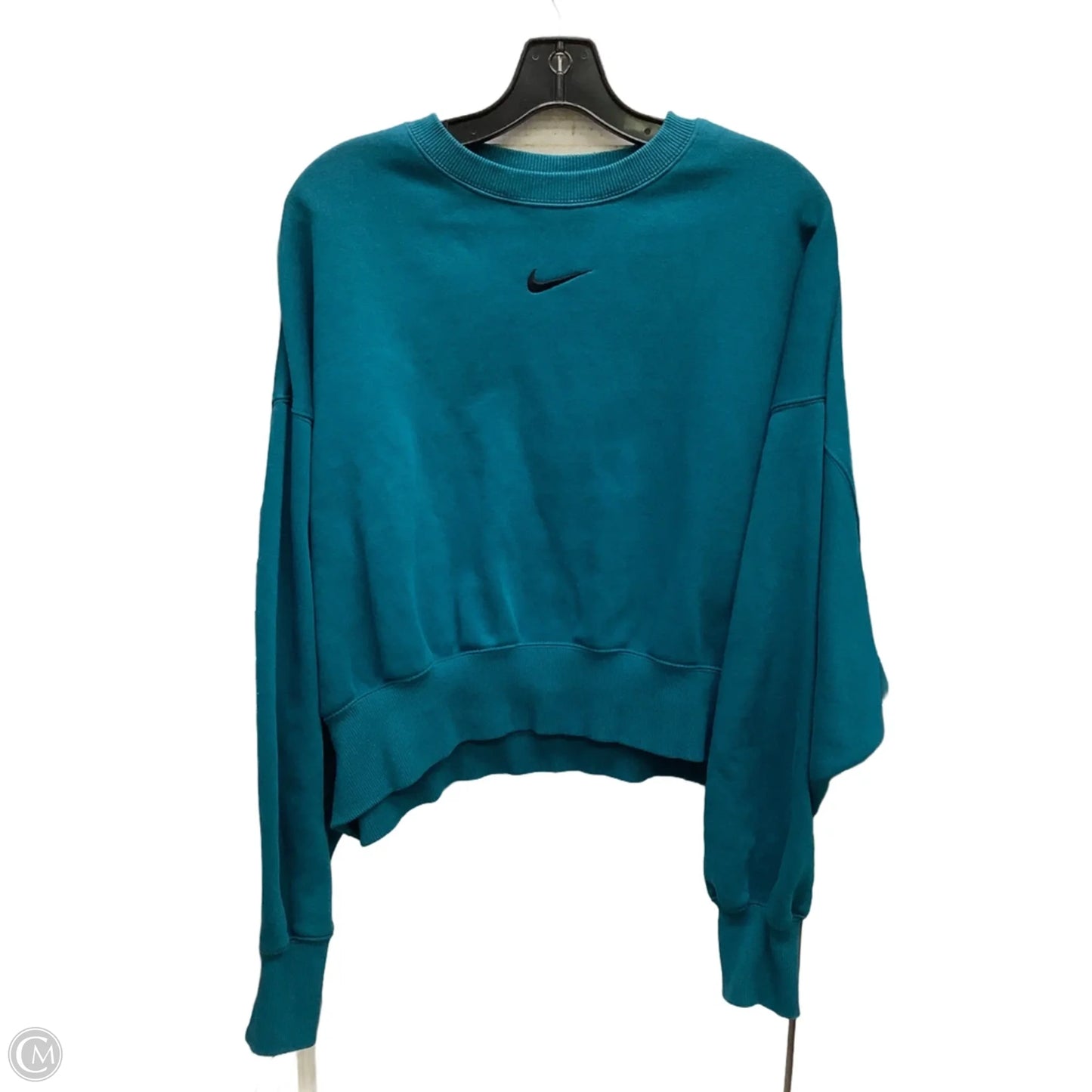 Sweatshirt Crewneck By Nike Apparel In Teal, Size: S