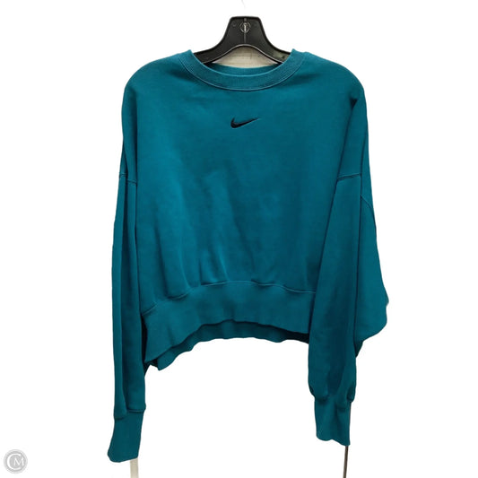 Sweatshirt Crewneck By Nike Apparel In Teal, Size: S