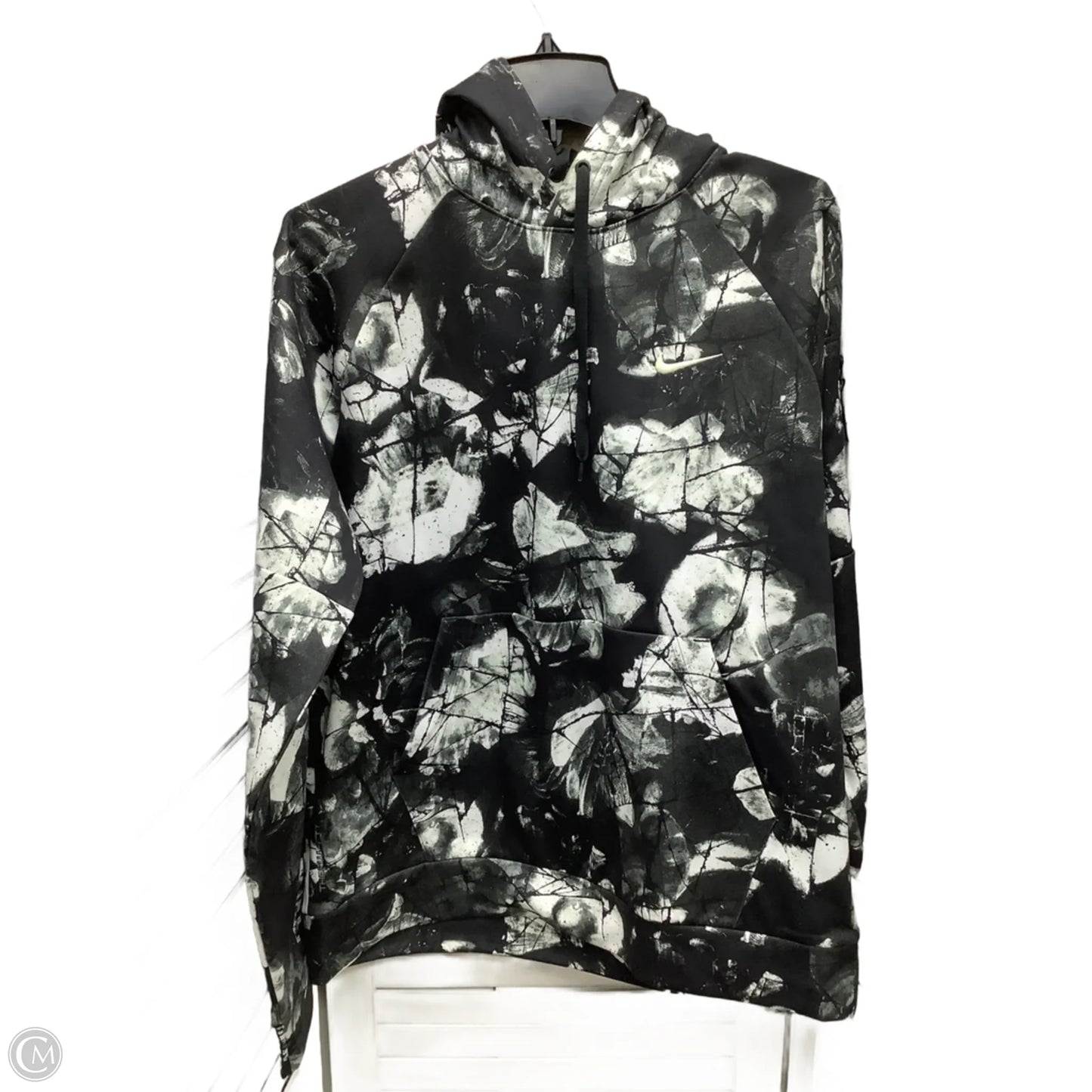 Sweatshirt Hoodie By Nike Apparel In Black & White, Size: M