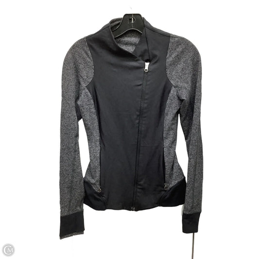 Athletic Jacket By Lululemon In Black & Grey, Size: 4