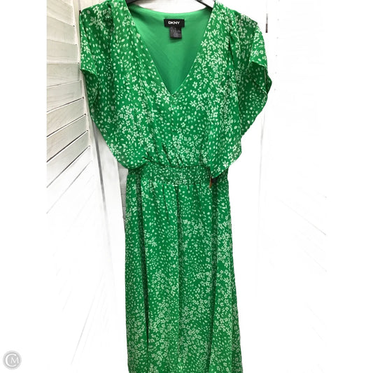 Dress Casual Midi By Dkny In Green & White, Size: 6