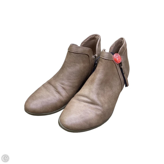 Boots Ankle Heels By Just Fab In Brown, Size: 8.5