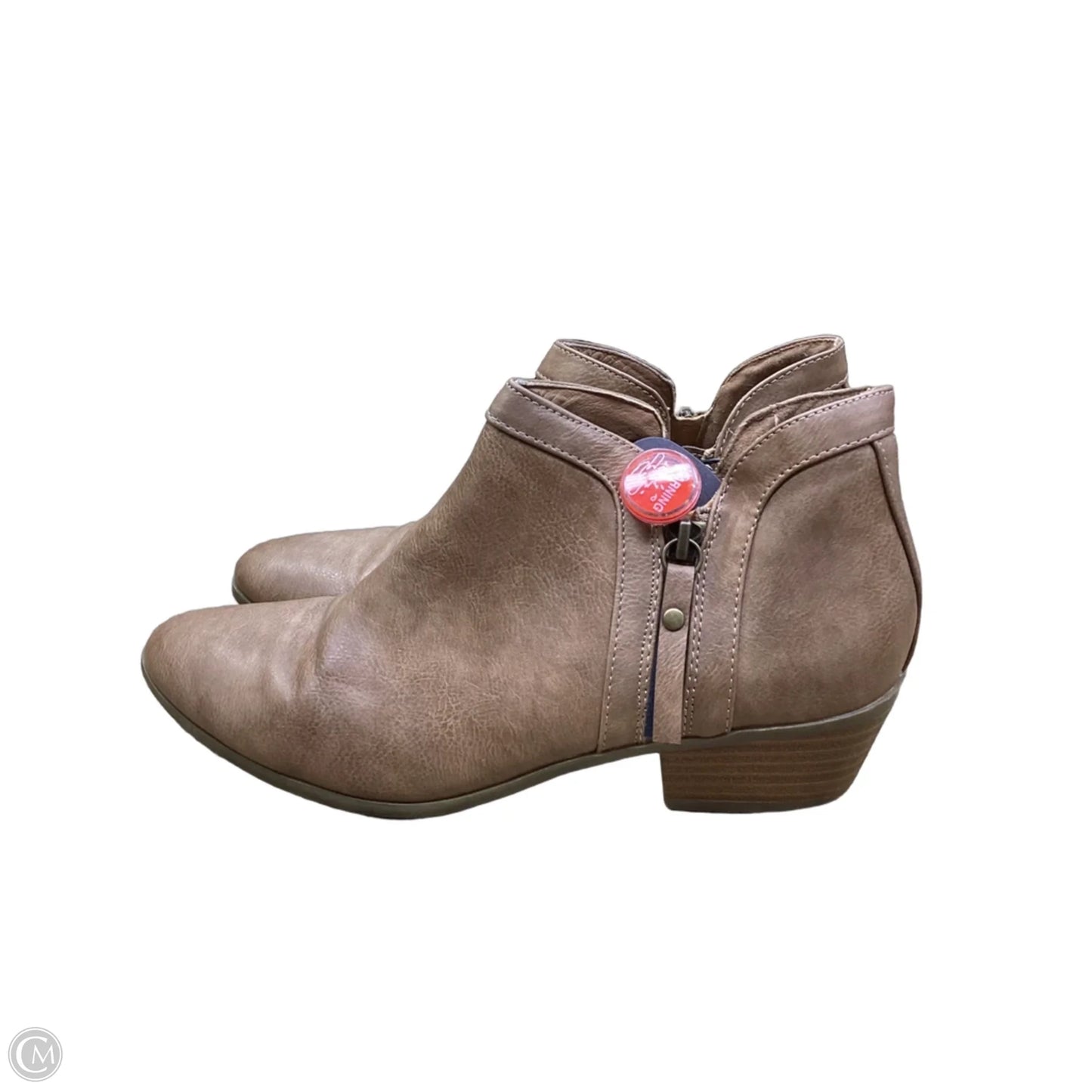 Boots Ankle Heels By Just Fab In Brown, Size: 8.5