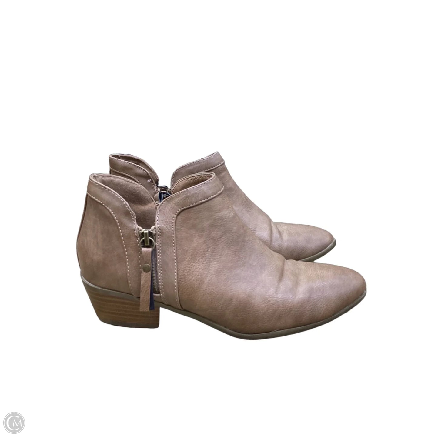 Boots Ankle Heels By Just Fab In Brown, Size: 8.5