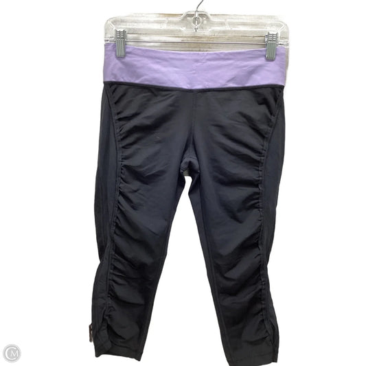 Athletic Leggings Capris By Lululemon In Black & Purple, Size: 8