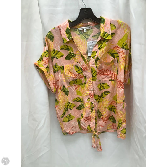 Top Short Sleeve By Emily Daniels In Tropical Print, Size: L