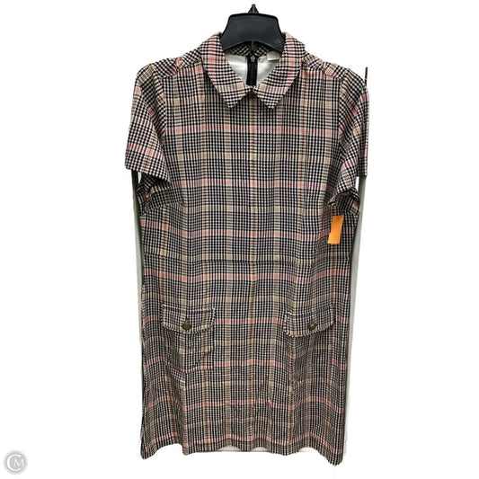 Dress Casual Midi By Loft In Plaid Pattern, Size: L
