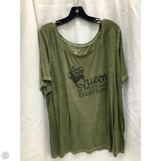 Top Short Sleeve By Lane Bryant In Green, Size: 22