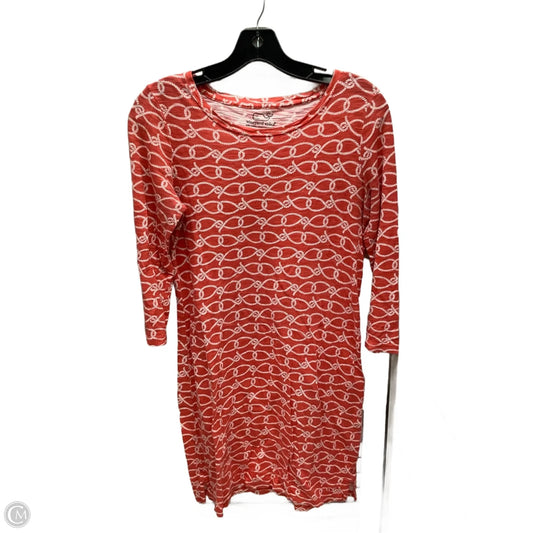 Dress Casual Midi By Vineyard Vines In Orange & White, Size: Xs