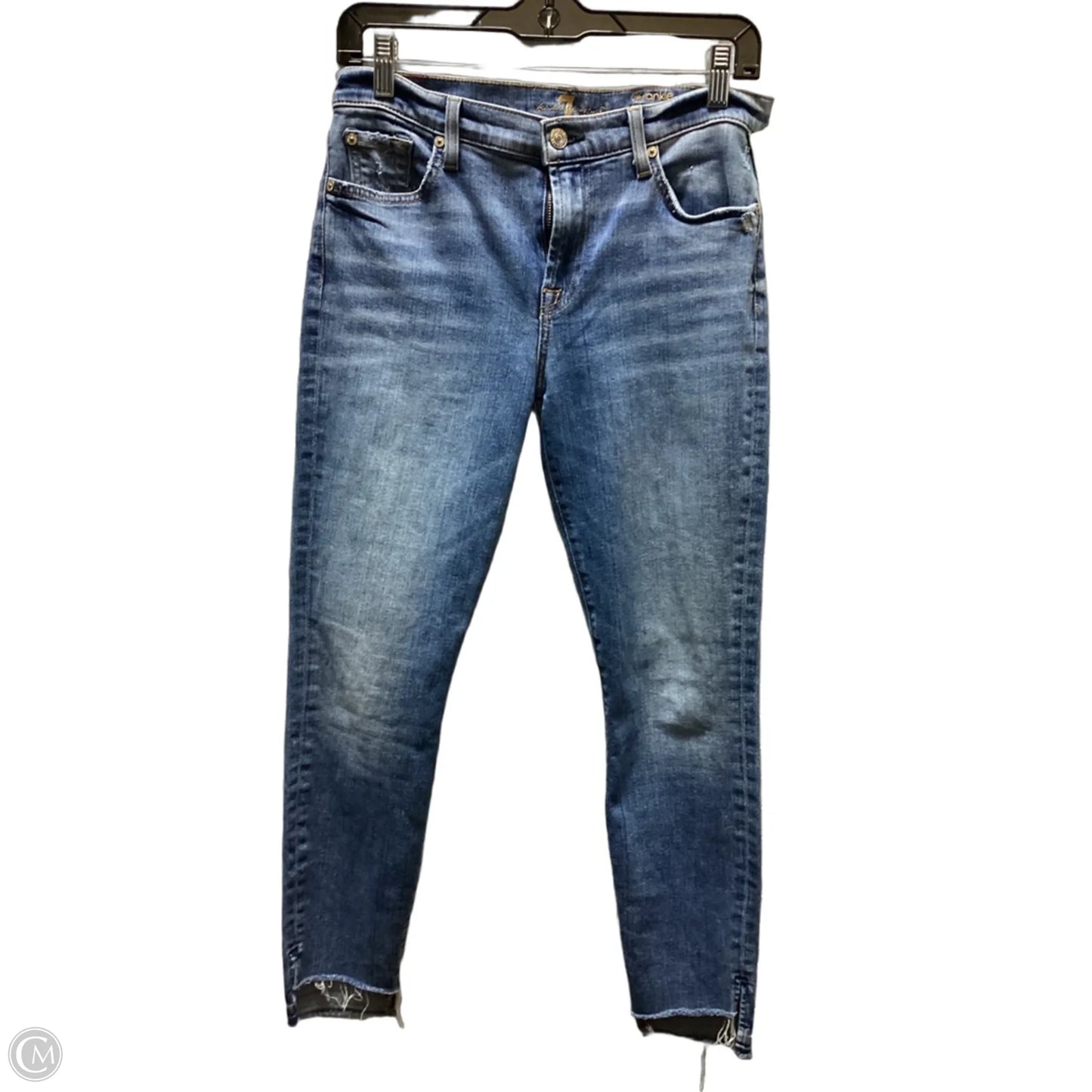 Jeans Skinny By 7 For All Mankind In Blue Denim, Size: 6