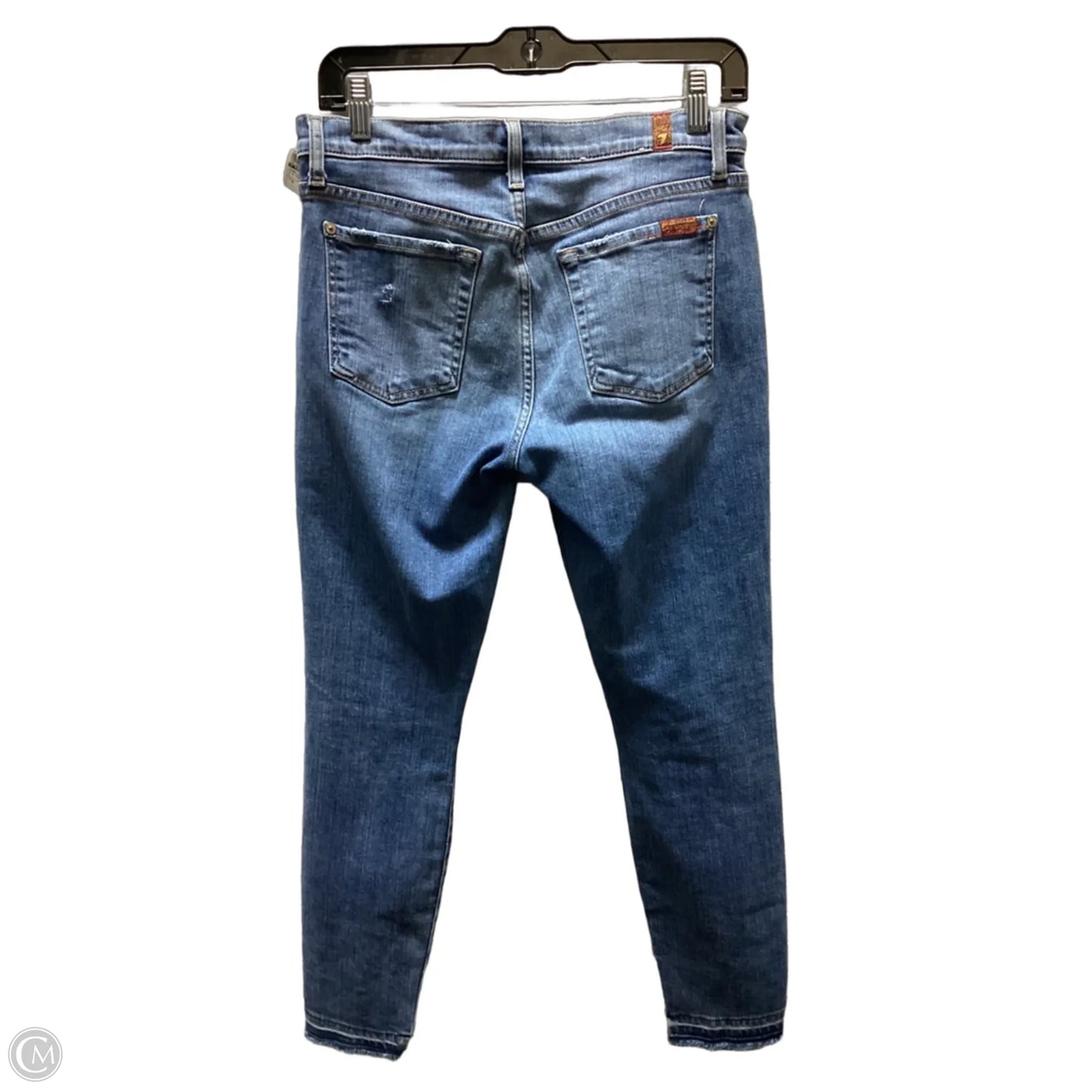 Jeans Skinny By 7 For All Mankind In Blue Denim, Size: 6