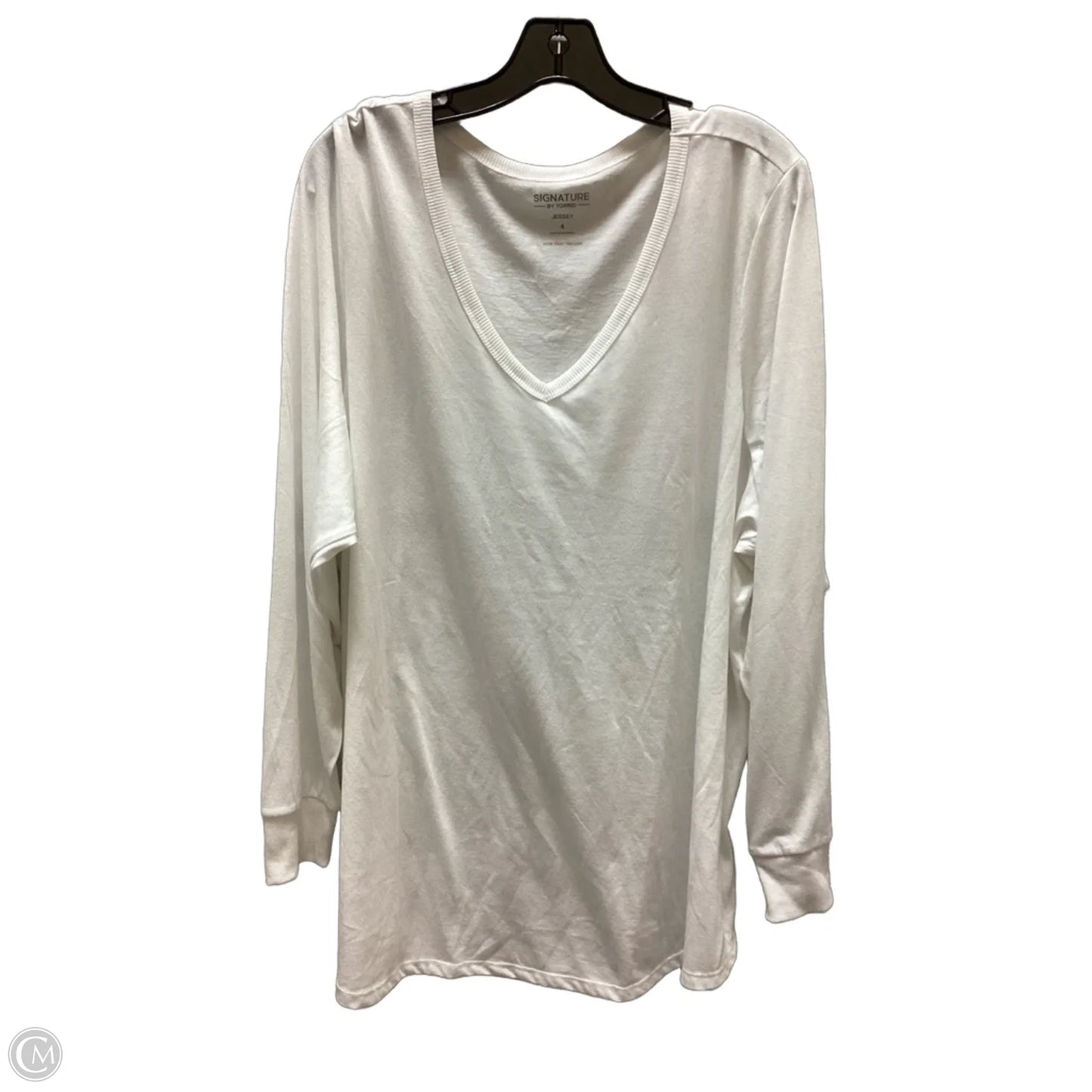 Top Long Sleeve By Torrid In White, Size: 4x