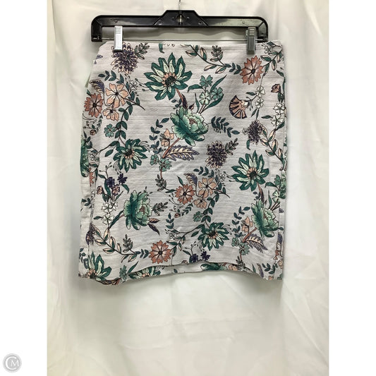 Skirt Midi By Loft In Floral Print, Size: 10