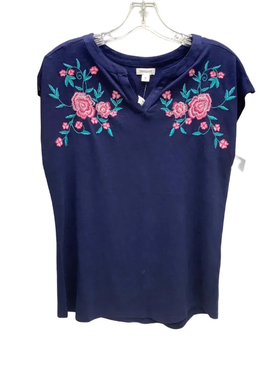 Top Short Sleeve By Westport In Blue, Size: Xs