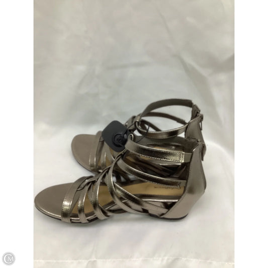 Sandals Heels Wedge By Croft And Barrow In Bronze, Size: 8.5