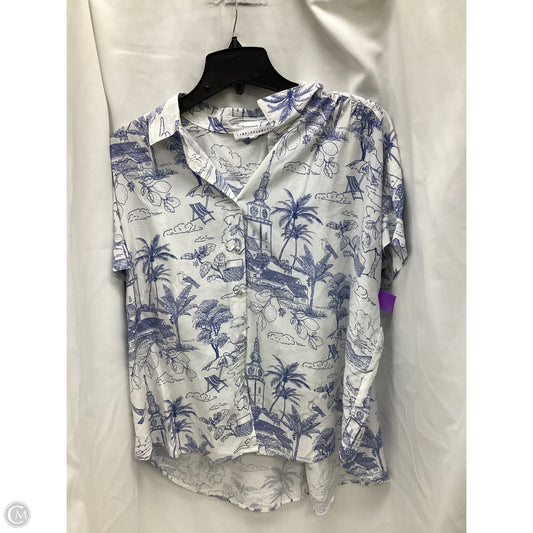 Top Short Sleeve By Jane And Delancey In Blue & White, Size: Xl
