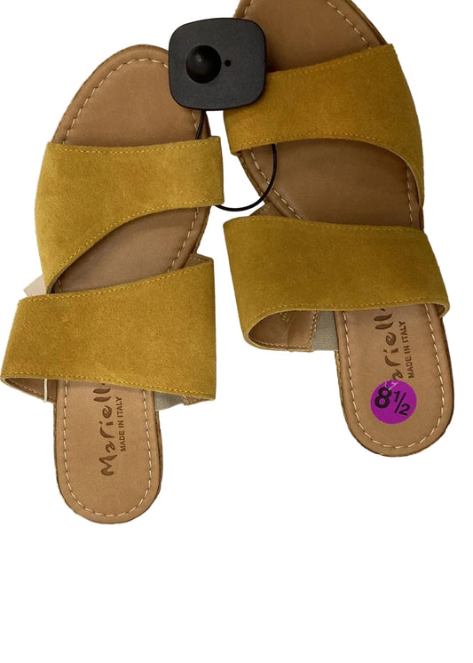Sandals Heels Wedge By Ariella In Yellow, Size: 8.5