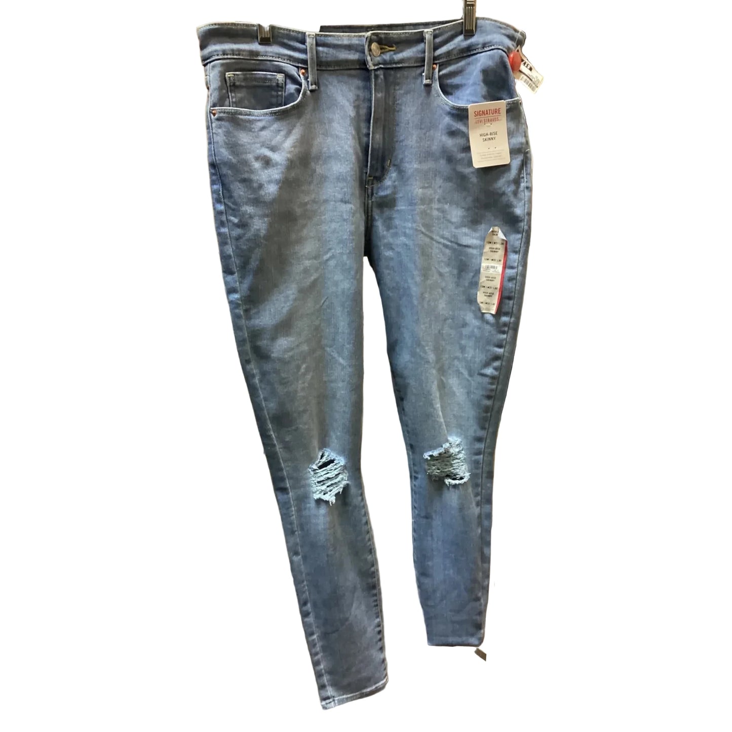 Jeans Skinny By Levis In Blue Denim, Size: 12
