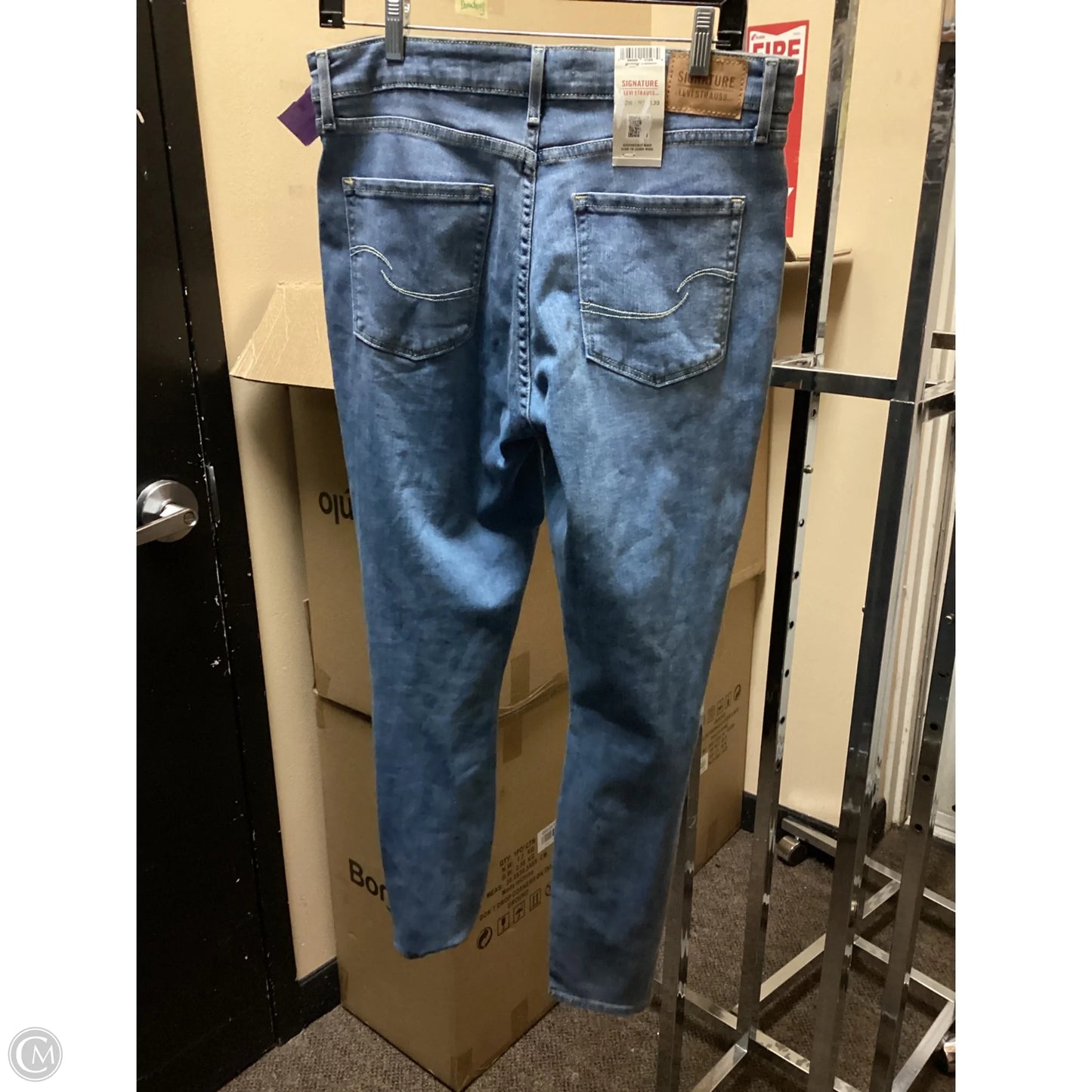Jeans Skinny By Levis In Blue Denim, Size: 12