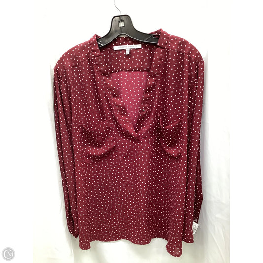 Top Long Sleeve By Collective Concepts In Maroon, Size: Xxl