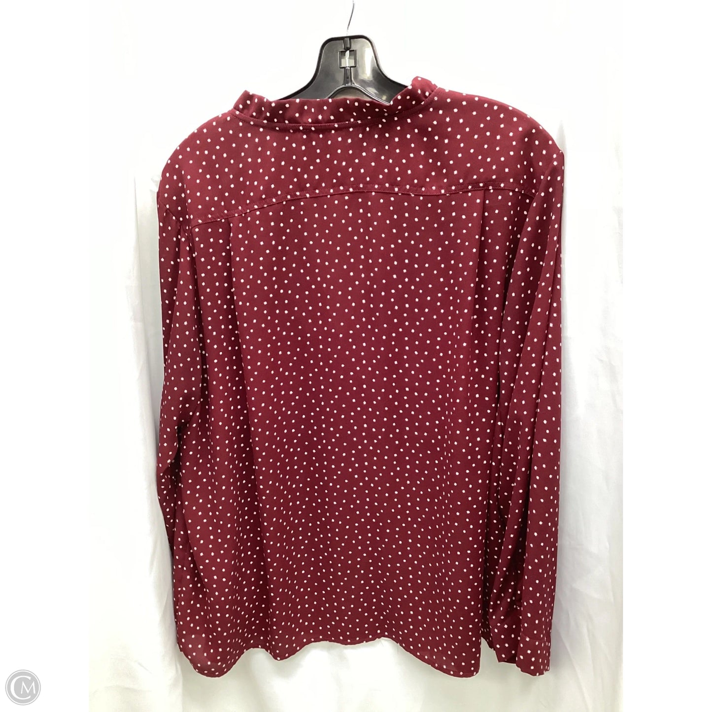 Top Long Sleeve By Collective Concepts In Maroon, Size: Xxl